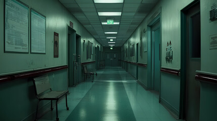 horror hospital room corridor