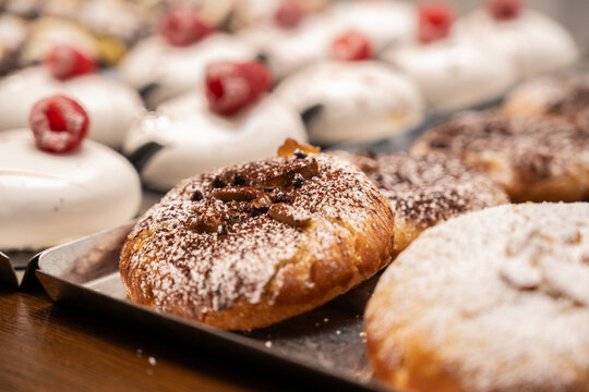 Italian pastry sweet cookie selections on a tray for the guests to eat