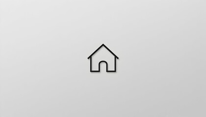 Minimalist Home Icon on White Background Simple Representation of Real Estate