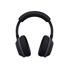 Fototapeta premium Black Headphones Illustration, Music, Audio, Transparent Background