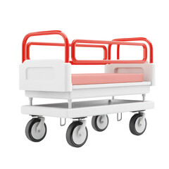 Hospital bed furniture cutout background medical environment health care concept clean view