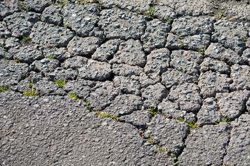 ひび割れたアスファルト