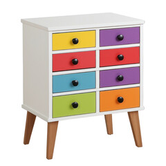 Colorful cutout background furniture drawer unit stylish home decor bright living room modern...