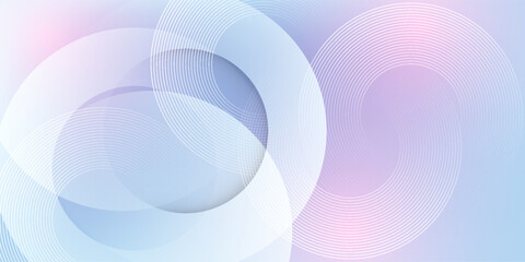 Abstract circle lines on light blue background. Geometric stripe line art design for poster, brochure, cover, website, header, web banner, presentation.