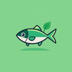 Minimalist fish swimming, clean design