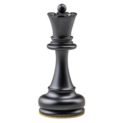 Single black chess piece standing tall on a wooden board ready for a strategic game of mind and skill isolated on transparent background..