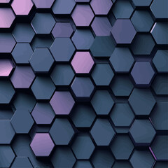 Abstract Hexagon Tile Pattern with Pink and Blue Hues