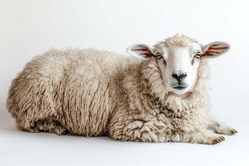 Sheep isolated on white background.