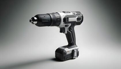 Electric power drill with no branding and compact build isolated for product display