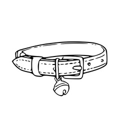 cat collar outline vector