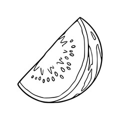 watermelon slice outline vector