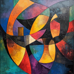 Vibrant geometric composition: a symphony of color and form.