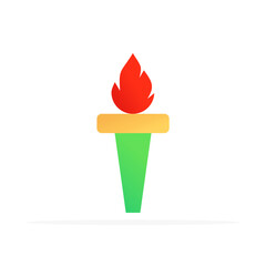 torch icon, flat colored vector. modern and minimalist design