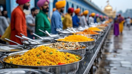 Fototapeta premium Vibrant Langar Feast Scene