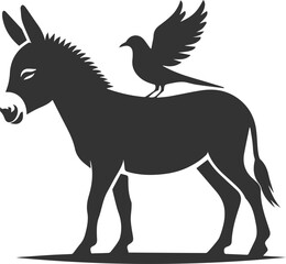 Obraz premium Donkey silhouette animal vector