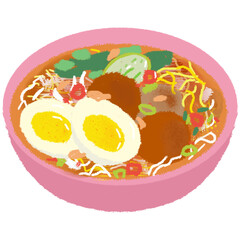 bakso indonesian food drawing illustration PNG transparent