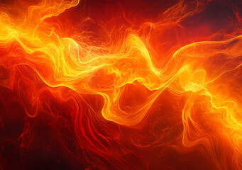 Fototapeta premium Fiery Embrace: A captivating abstract depiction of energy and passion, with dynamic, flowing flames that ignite the imagination.