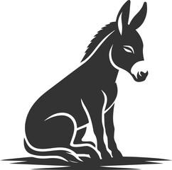 Obraz premium Donkey silhouette animal vector