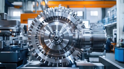 Precision metal part in a manufacturing facility