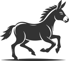Donkey silhouette animal vector