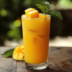 mango juice in a glass