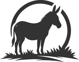 Donkey silhouette animal vector