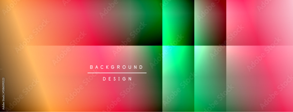 Poster Abstract gradient background. Vibrant colors blend smoothly. Rectangular shapes create modern design. Text reads background design.