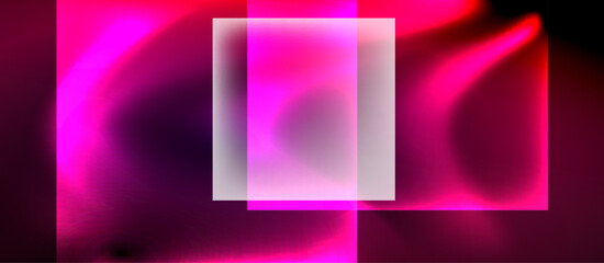 Fototapeta premium Abstract composition. Pink, purple hues blend. Overlapping squares create depth. Soft gradients, blurred edges. Modern design, vibrant colors. Minimalist aesthetic.