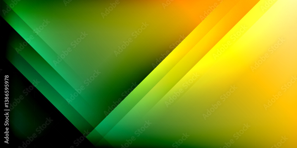 Poster Bright gradient background. Green transitions to yellow, orange. Diagonal lines create dynamic visual effect. Modern design, vibrant colors. Smooth gradients, abstract shapes.