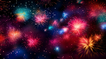 Naklejka premium fireworks in the night sky