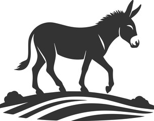 Donkey silhouette animal vector