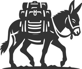 Fototapeta premium Donkey silhouette animal vector
