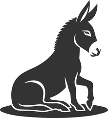Donkey silhouette animal vector