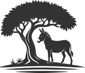 Donkey silhouette animal vector