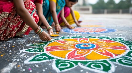 Obraz premium Vibrant Rangoli Art Festival