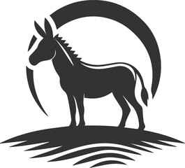 Donkey silhouette animal vector