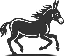 Donkey silhouette animal vector