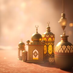 Obraz premium Eid night, spirituality in Islam, religious festival, sacred n