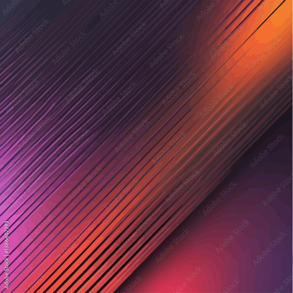 Poster illuminated geometric abstraction: vibrant, angled lines create visual dynamism.