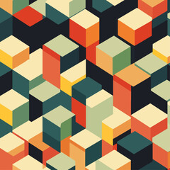 Obraz premium Isometric Cubes Abstract Pattern