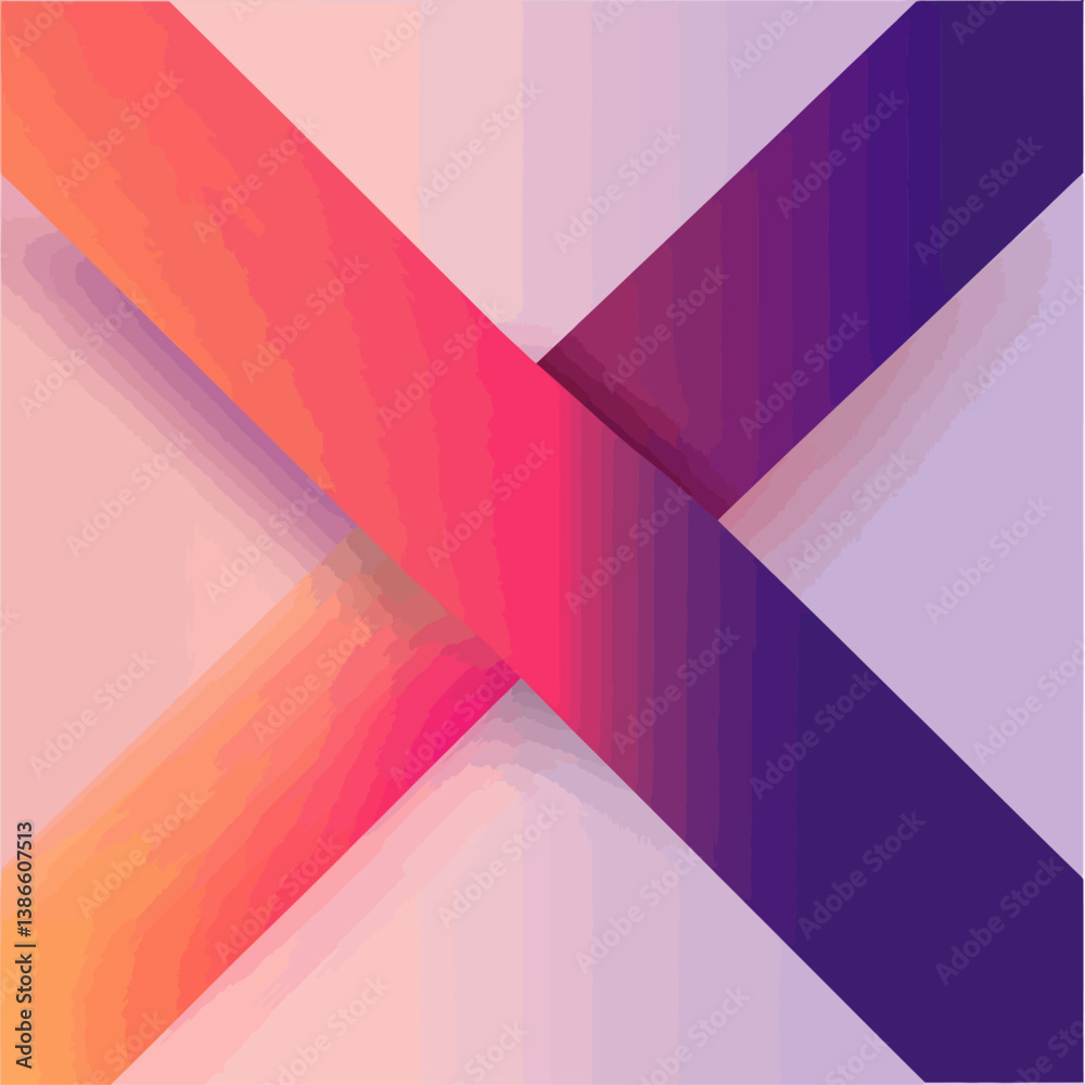Poster abstract geometric design with color gradient and shadow effect