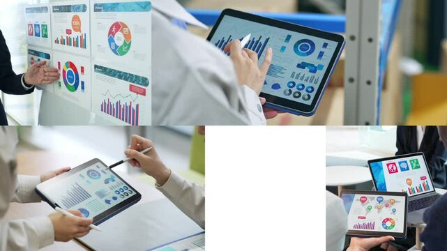 Collage video of various data usage scenarios