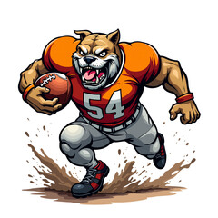 Naklejka premium Bulldog Football Player cartoon vector illustration