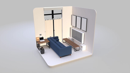 interior living room 3D design