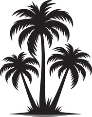 Obraz premium Palm tree black silhouette vector