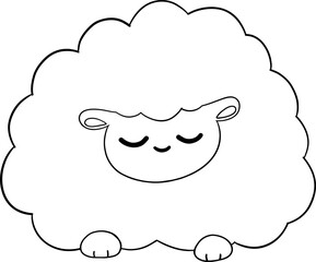 Cute Sheep Lamp Outline