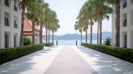 Pathway to Ocean View at Tropical Resort