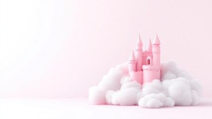 Pink castle on a cloud