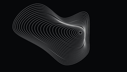 Abstract wave terrain with fluid topographic elevation lines on bright background