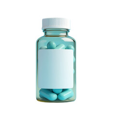 Blue Pill Container with Clear Walls Showing Medication for Pharmacy Automation Systems